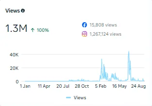 Instagram views: 1.3M
