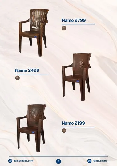 Catalogue chairs page with colour options