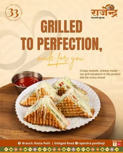 Rajendra Pav Bhaji: Grilled sandwich post