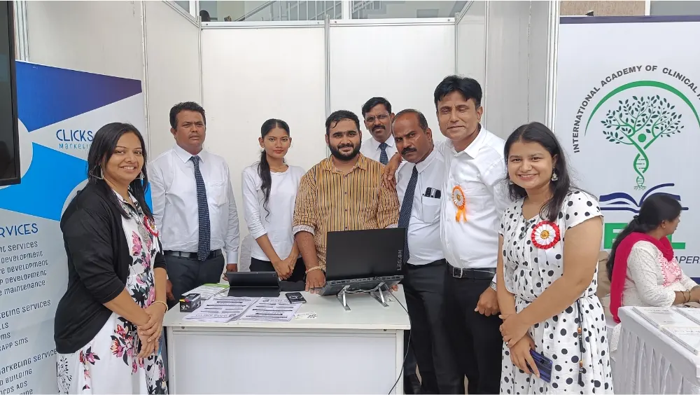 The Clicks and Co. team at an exhibition stall