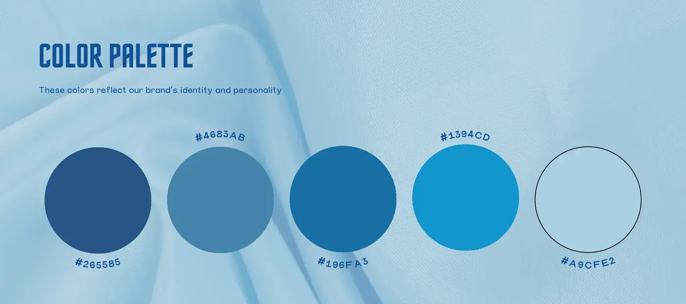Priyadarshani colour palette of five blues